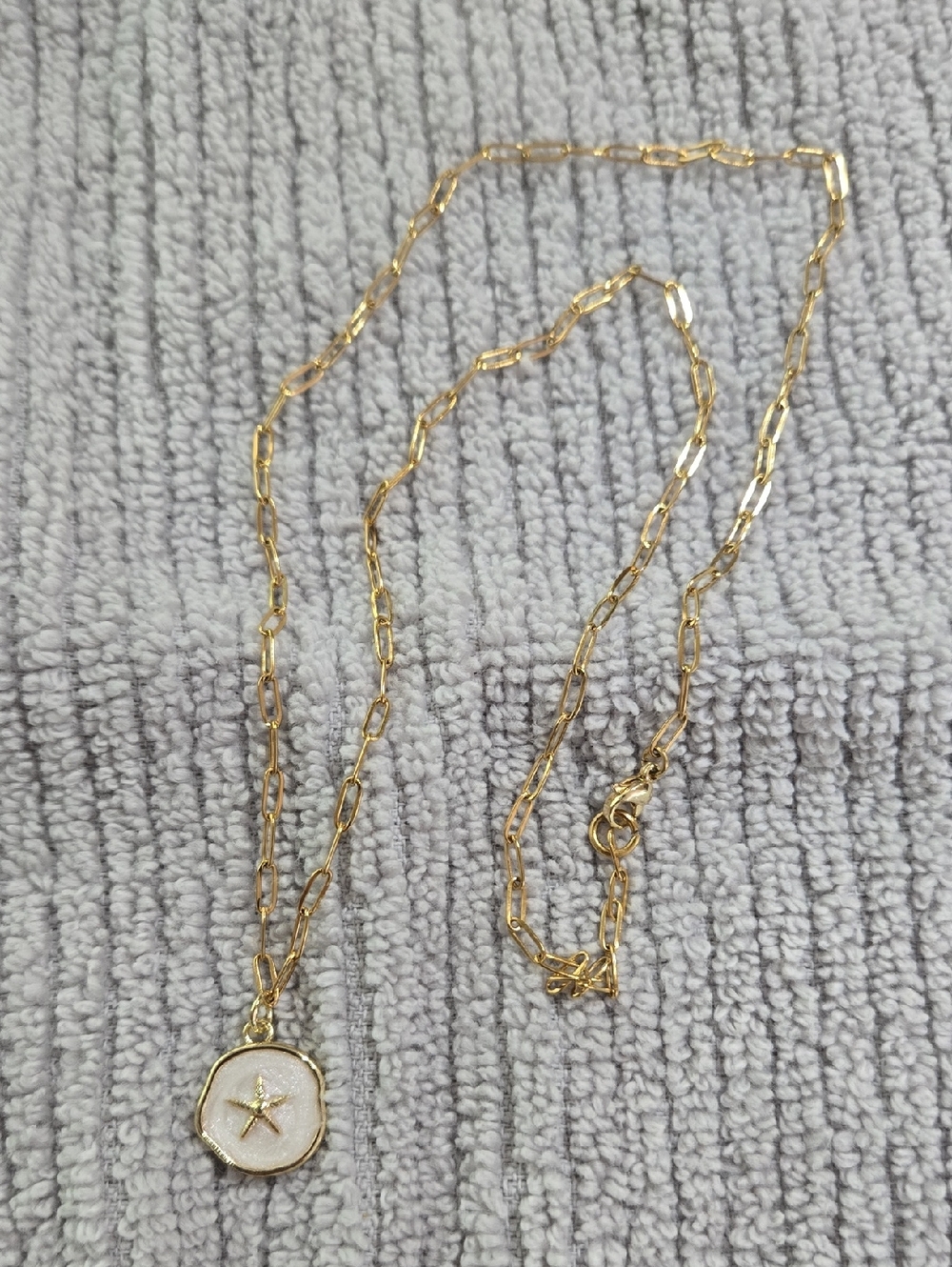 Gold Starfish Pendant Necklace - "Water Friendly" Gold Chain